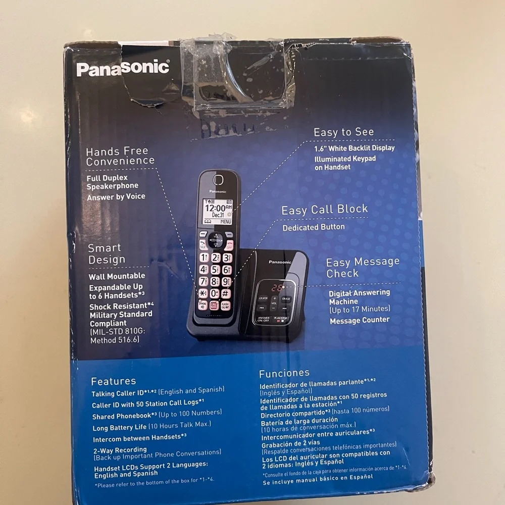 Panasonic Cordless Phone with Answering Machine, Advanced Call Block